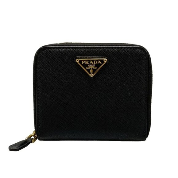 Auth PRADA - 1ML036 Black Leather Bifold Wallet - Picture 1 of 11